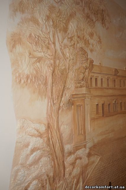 Барельеф "Качановка". Картина из декоративной штукатурки